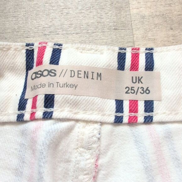 NWT ASOS Design Tall Full Length Flare Striped Jeans Size 25/36 - Picture 6 of 11